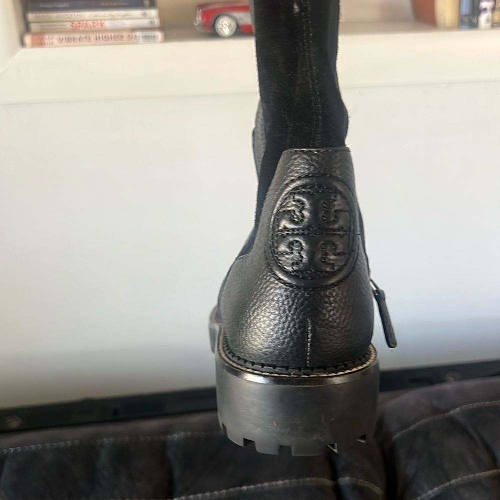Tory burch knee high leather and suede boots